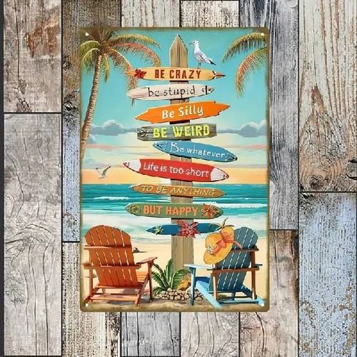 Blechschild sommer strand meer - sommer,