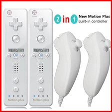 1/2x Nintendo Wii ORIGINAL 2 in 1 Remote Motion Plus Inside Controller & Nunchuk