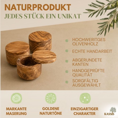 Dose aus olivenholz mit - dose,