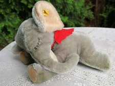 alter Steiff Elefant liegend Satteldecke Schild Kuscheltier Sammler-Stofftier