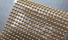 200 Selbstklebende Halbperlen 4mm Rund  Bordüre Deko Hochzeit Verzieren Altgold