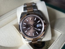 Rolex Datejust 41mm Chocolate / Braun Index  Steel Oyster 126301 Box Papers