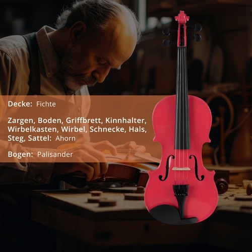 Geige violine set pink - violine,