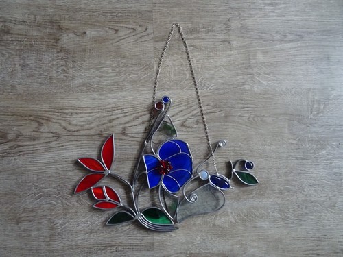 Fensterbild glas blumen - fensterbild,