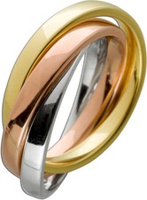 Tricolor Dreifach Ring Gold