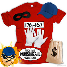 T-Shirt Panzerknacker Kostüm Shirt Verkleidung Set Karneval JGA Fasching Kinder