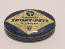 Alte Blechdose Nord West Sport Fett DSV Ski Berg Jagt Sport Stiefel