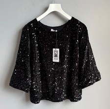 Pailletten Pullover Top Strick