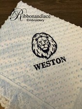 Neugeborene Babydecke, personalisiertes besticktes Geschenk, Decke rosa, blau oder weiß