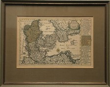 Kupferstich Johann George Schreiber 1676-1750 Landkarte Dänemark Ostsee