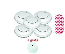 Jeising GS559A 5+1 er Set Funkrauchmelder mit Pad und gratis Wassermelder
