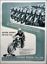 Honda Benly Super Sport, CB 92, originale Werbung aus 1960