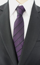 NEU - ATWARDSON Anlass / Business Krawatte - violett gestreift - Seide - Slim !