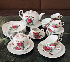 AW Dekor Ostfriesische Rose August Warnecke Tee Service 8 Person Porzellan Top