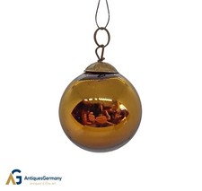 Alter Christbaumschmuck - Goldene Biedermeierkugel (4 cm)  (# 17031)