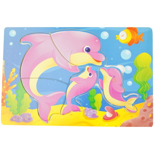 Holz bunte puzzle - bunte, delphin
