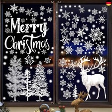 LOMIMOS 9 Stück Fensterbilder Weihnachten,Wiederverwendbare Statische 