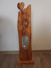 Deko, Holz, Teelichthalter, Eingangsdeko, Kerzenständer, Windlicht, Handarbeit.