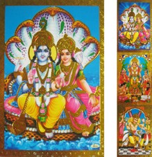 VISHNU Prägedruck Altarbild Vischnu Garuda Mannlöwe Wischnu versch. Motive Laxmi