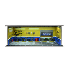 Diorama 1/64 Auto Garage Modell LED-Beleuchtung Auto Werkstatt Szene Modell Toy