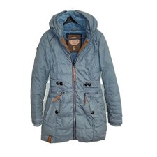 NAKETANO Damen warme Winter Parka Jacke gr. S Blau Türkis Stehkragen Mantel