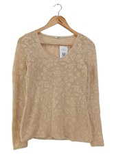 WOLFORD Damen Pullover Lochmuster Elegant Beige Gr. 36/S Langarm