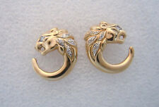 585 Diamant Ohrringe , Panther Panthére Löwe Raub Katze bicolor 14 k , neuwertig