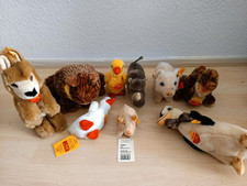 9x Steiff Tier "Bauernhof" - Zertifikate alle vorhanden - Gans - Schwein - Nasho