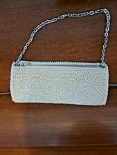 Vintage Brauttasche original 50/60er Jahre Perlen weiss Abendtasche Clutch