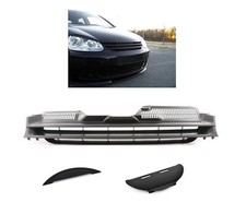 Kühlergrill Sport Frontgrill Grill Schwarz ohne Emblem für VW Golf 5