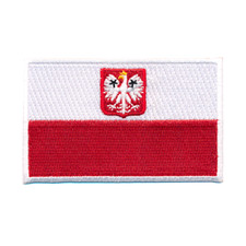 40 x 25 mm Polen Flagge Polska Poland Flag Patch Aufnäher Aufbügler 0660 A