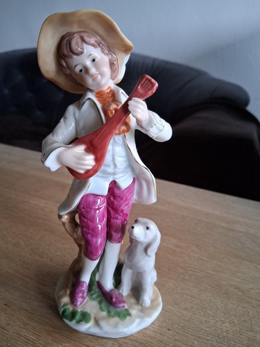Junge mit mandoline hund - junge, +hund