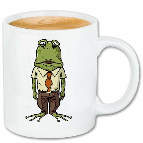 Kaffeetasse frosch guckt dumm - kaffeetasse,