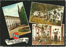AK Erbach Odenwald - Wappen, Schloss Erbach, Jagdzimmer -1963 gel. Sonderstempel