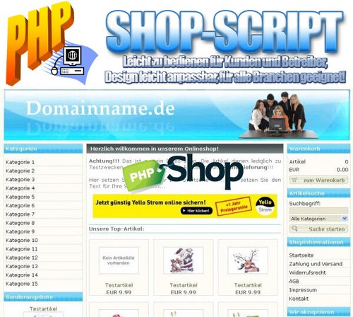 Php shop script - -, einfach