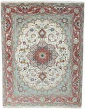 Tabriz 50Raj-Handgeknüpfter Perserteppich mit Seidenanteil 198 x 155 cm