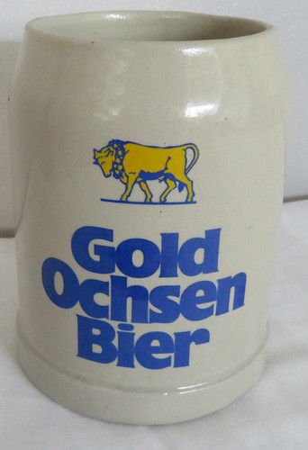 Bierkrug ton gold ochsen - bierkrug,