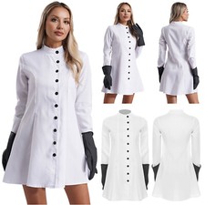 Damen Krankenschwester Kostüm Themenpartys Uniform Pflege Mantel Weich Outfits