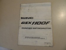 SUZUKI GSX 1100 F  Ergänzungs Werkstatthandbuch (Heft) 1989