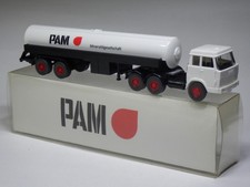 WIKING Rarität Hanomag-Henschel Tank-Sattelzug Werbemodell 'PAM', weiß/schwarz