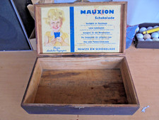 alte Holztruhe Mauxion Schokolade Holzkiste Schatulle Holzkasten Aufbewahrung