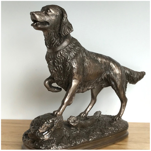 Golden retriever bronze figur - retriever,
