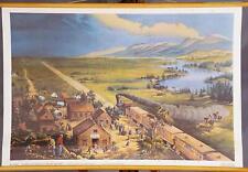 Schulwandkarte Rollbild Poster Geschichte Siedler und Indianer im Westen der USA