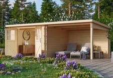 Gartenhaus Holz 28mm mit Anbau