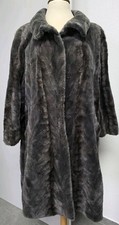 Nerzmantel  geschoren bläulich grau  Echtpelz Mantel Samtnerz Gr.40 Swinger