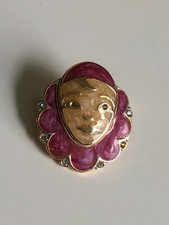 Vintage-Brosche. Harlekin. Emaille.  Größe: 2,2 x 2 cm