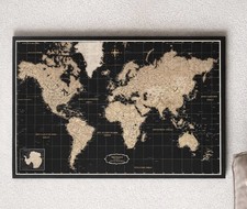Weltkarte Leinwand 90x60 cm