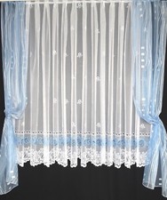 Jacquard Gardine weiß "blaue