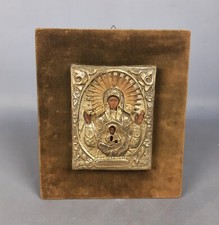 Antike Ikone Sacra Holz Silber