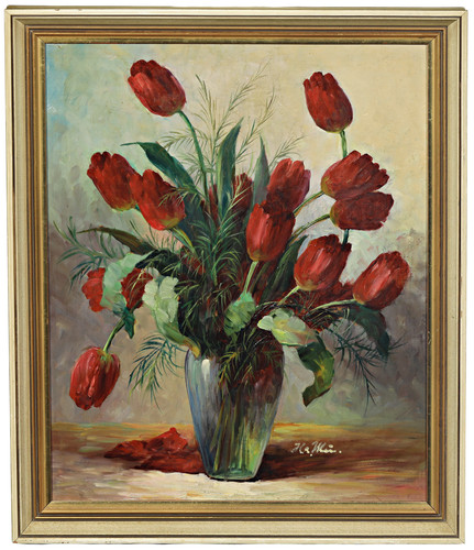 Blumenstillleben rote tulpen - rote,